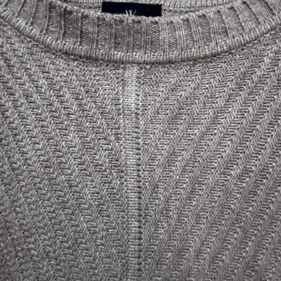 Worthington Knit sweater in taupe beige v-shape pattern Size L - Picture 6 of 7